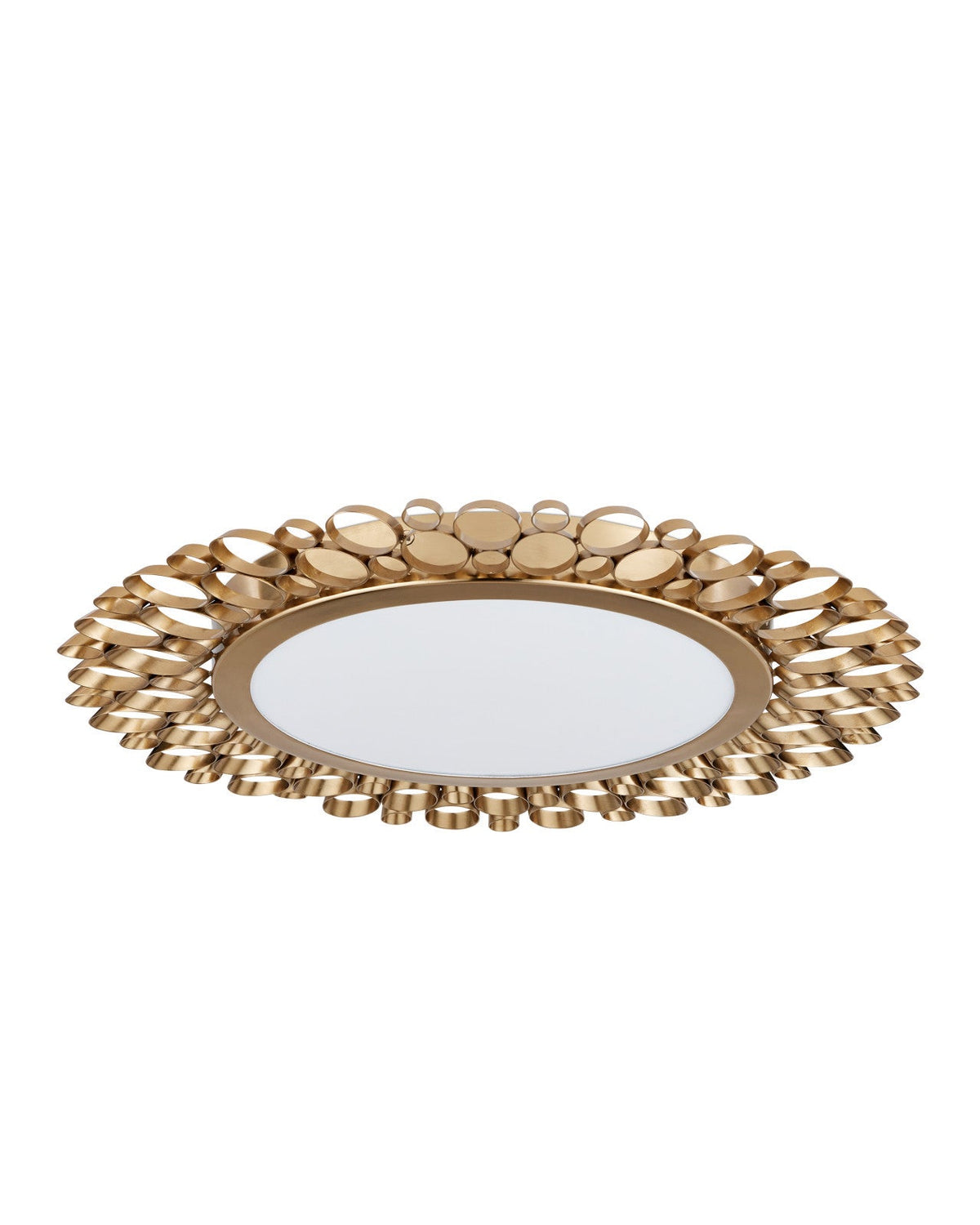 24-Inch Antique Brass Layered Ring LED Flush Mount