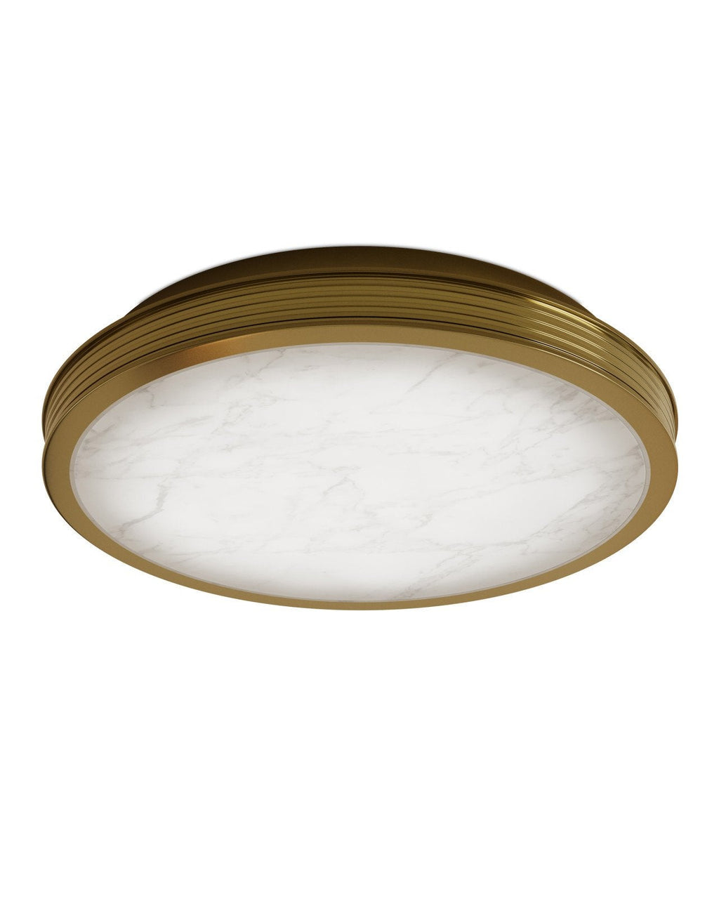 Przylegająca do sufitu lampa LED z alabastru i antycznego mosiądzu, 15.75 cala
