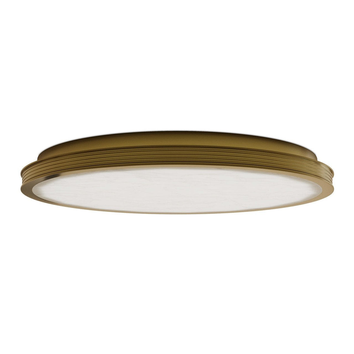 23.5-Inch Alabaster and Antique Brass LED Flush Mount