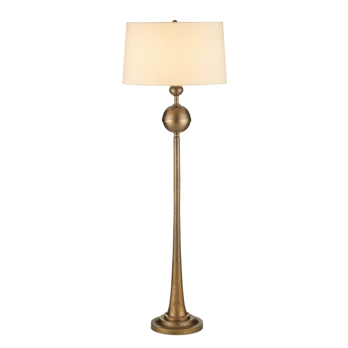 73.5-Inch Antique Brass-Finish Cast Aluminum Floor Lamp