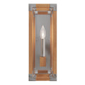 Applique murale en teck naturel de 16.25-Inch avec accents nickelés