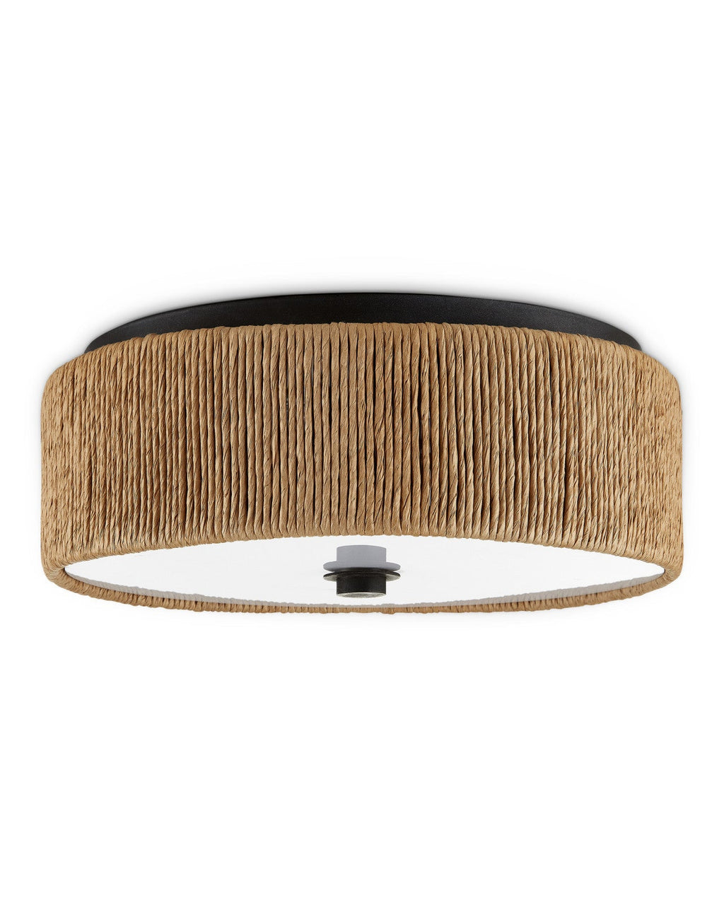 14-Inch Woven Kraft Paper Twine LED Flush Mount