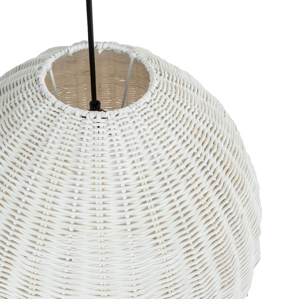White Woven Rattan Chandelier