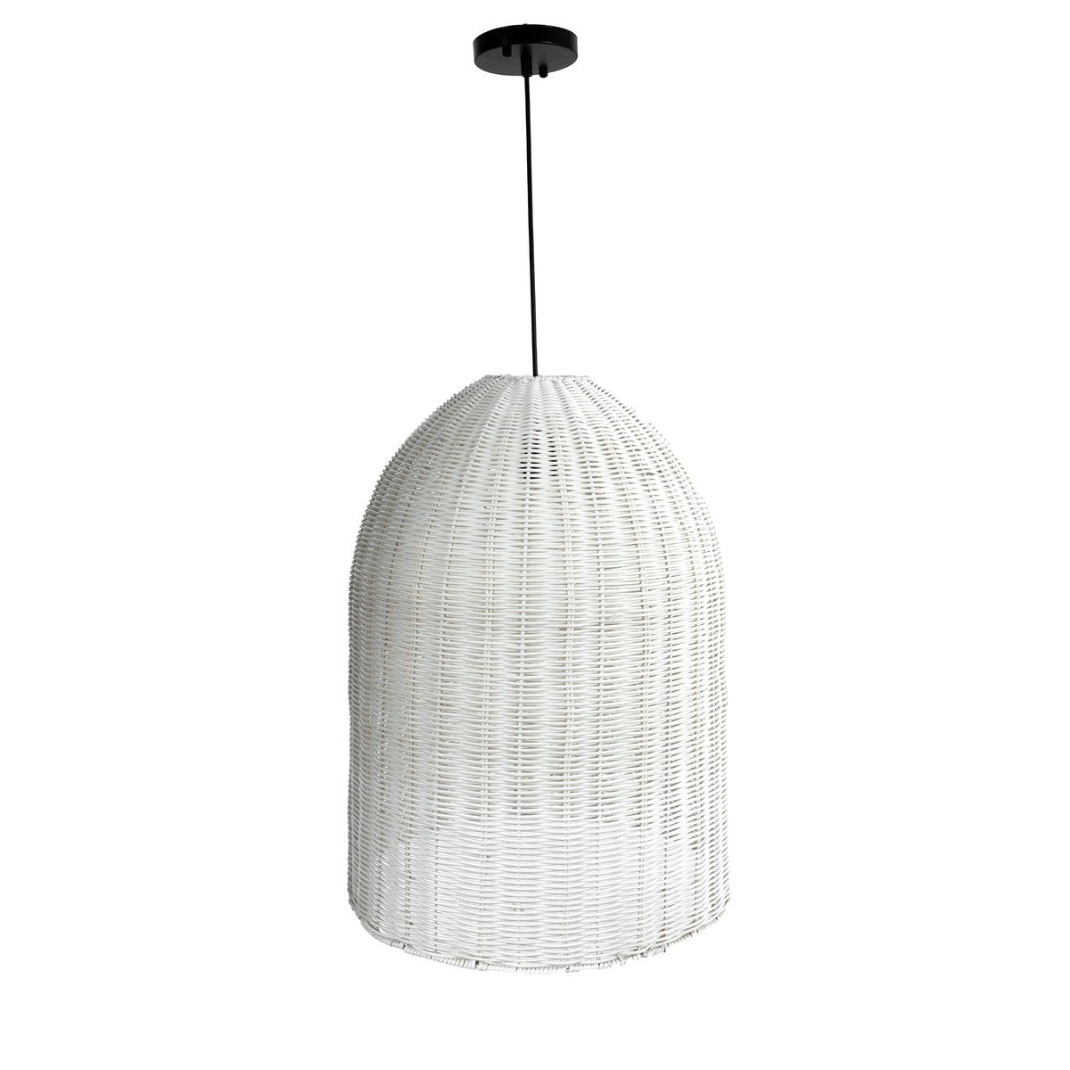 White Woven Rattan Chandelier