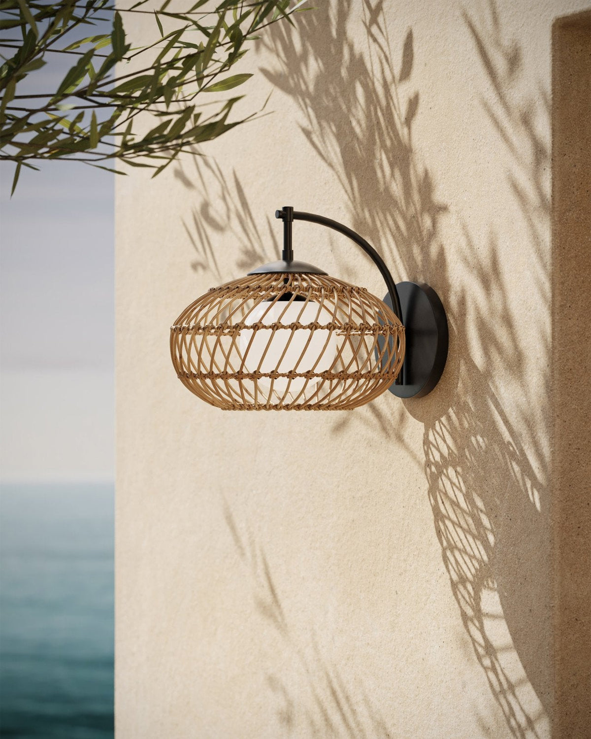 Carriage All-Weather Wicker Outdoor Wall Sconce