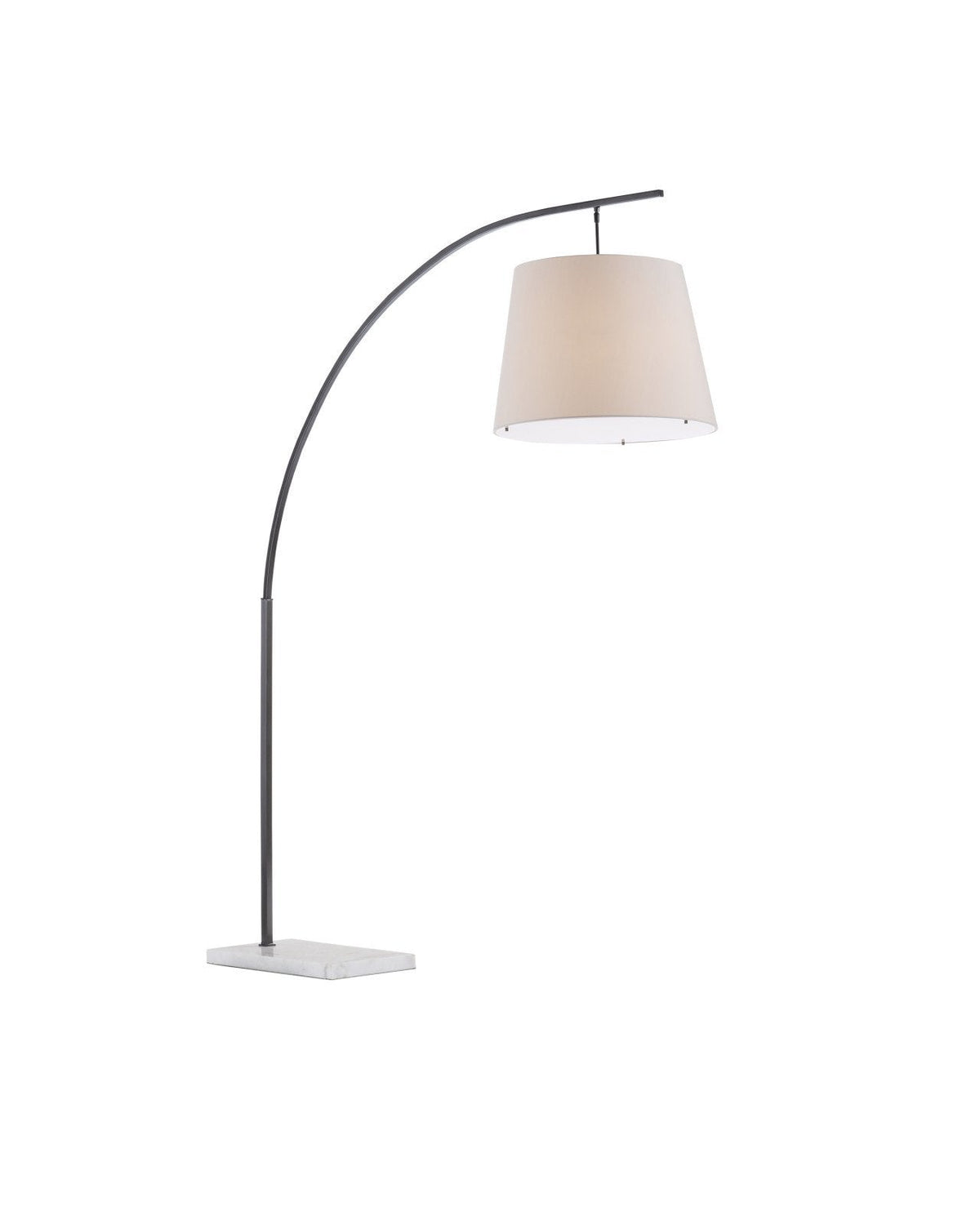 Lampadaire arqué en fer forgé de 87 pouces avec base en marbre