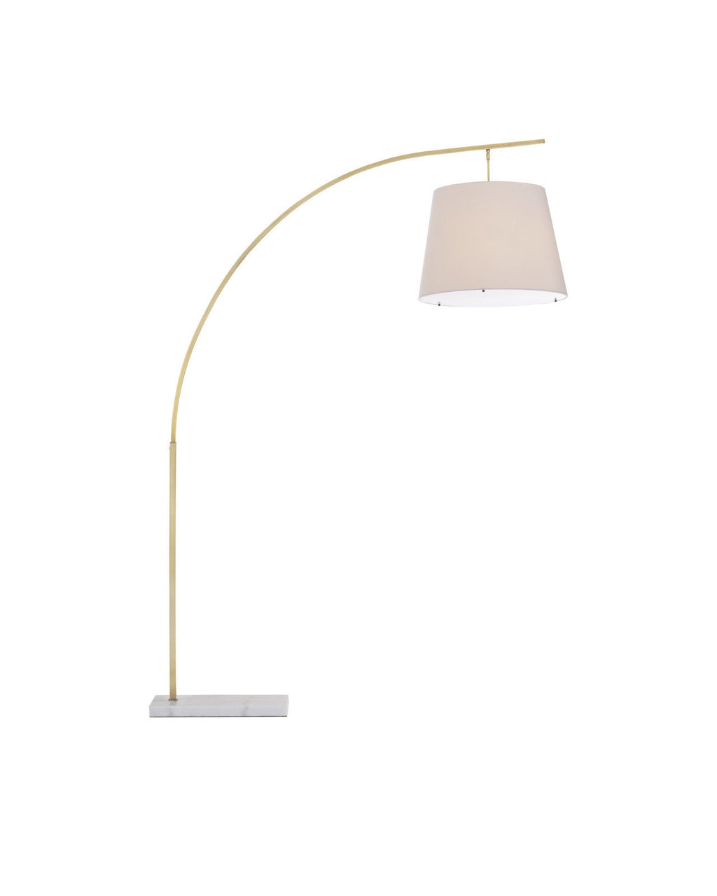Lampadaire arqué en fer forgé de 87 pouces avec base en marbre