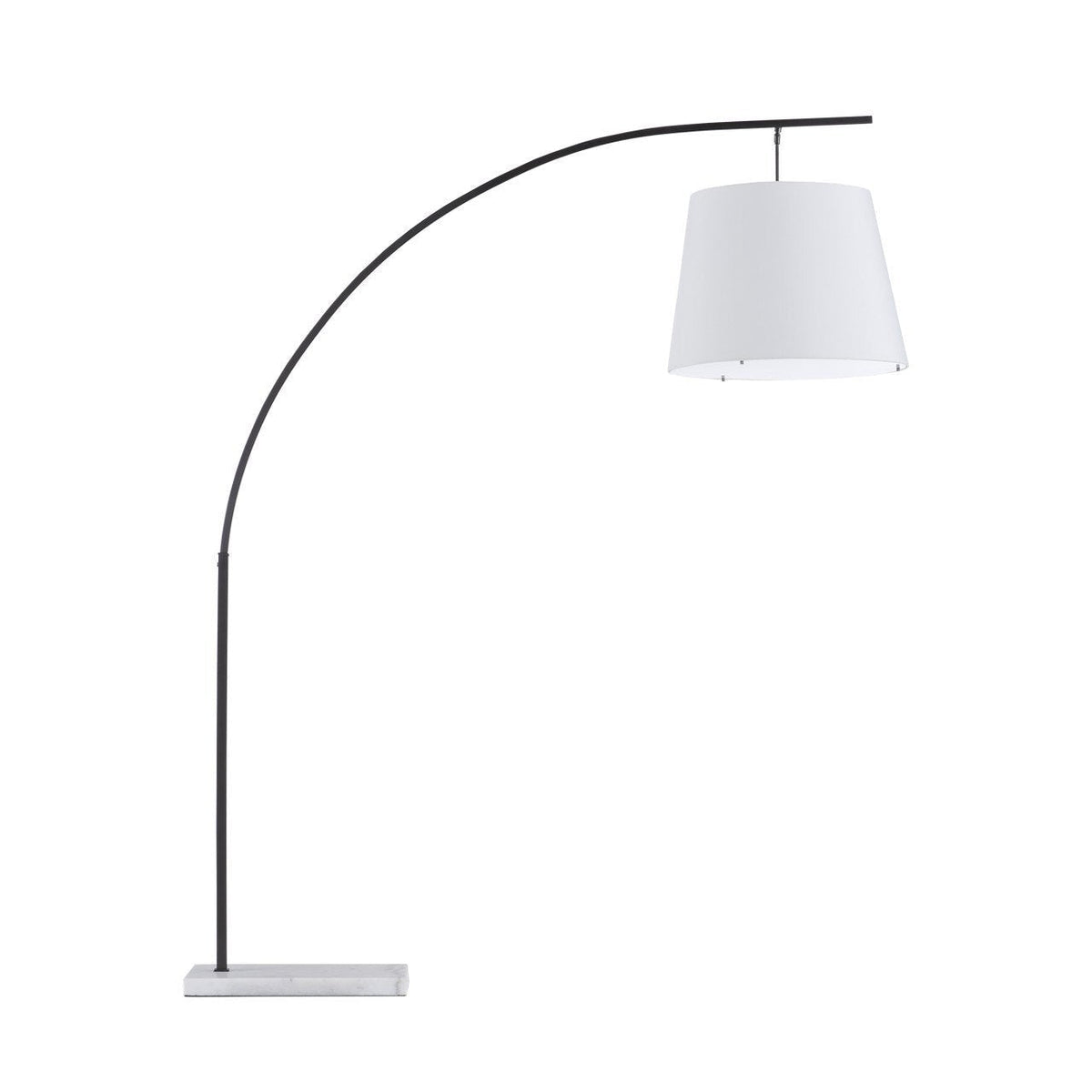 87-Inch Wrought Iron Arc Floor Lamp with Marble Base