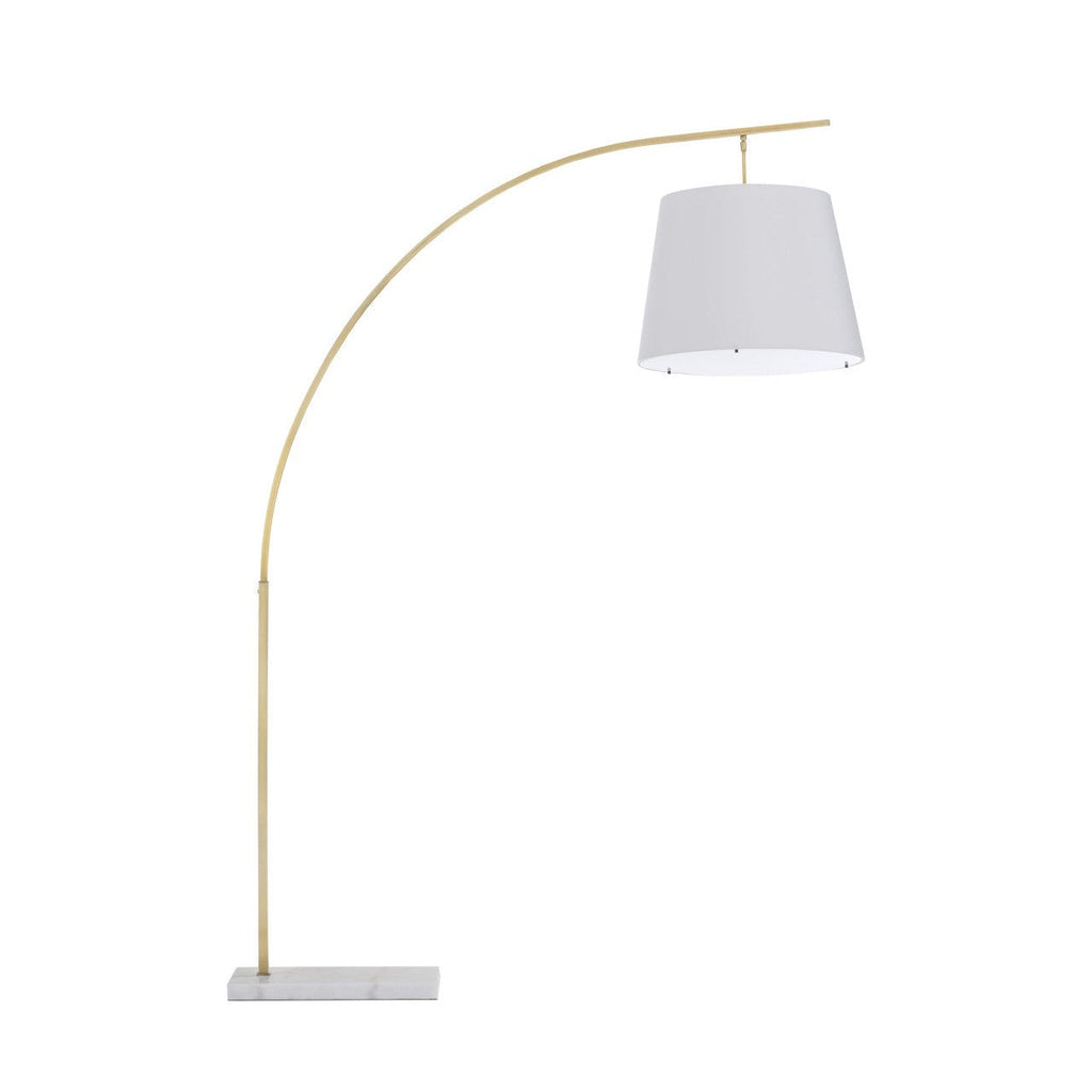 Lampadaire arqué en fer forgé de 87 pouces avec base en marbre