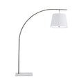 177,8-cm-Bogenstehlampe aus schwarzem Schmiedeeisen mit Marmorsockel