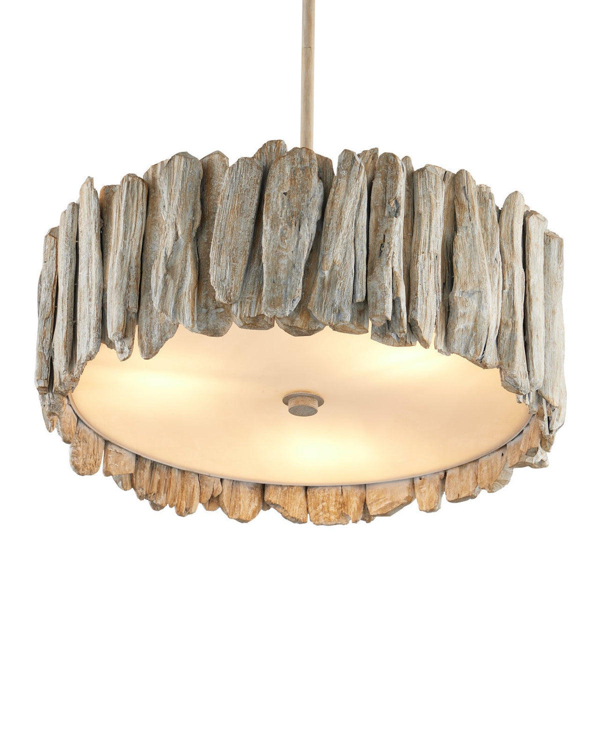 19.5-Inch Whitewashed Wood Semi-Flush Mount