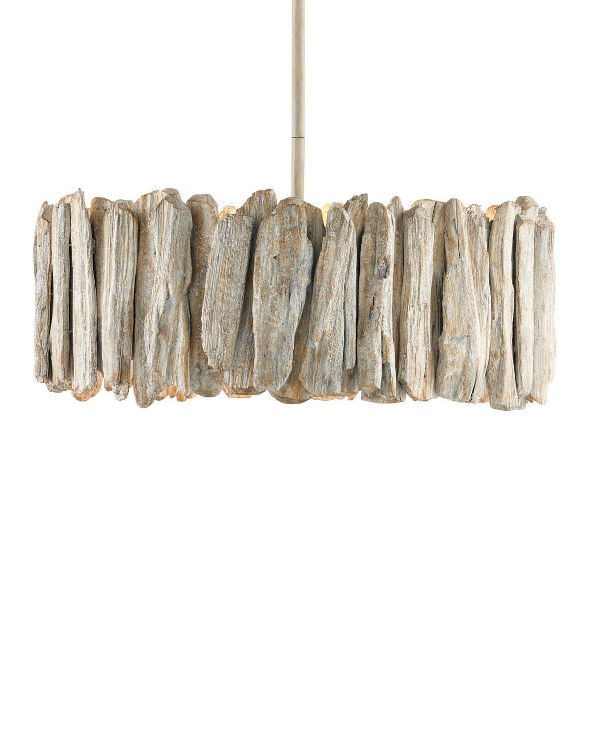 19.5-Inch Whitewashed Wood Semi-Flush Mount