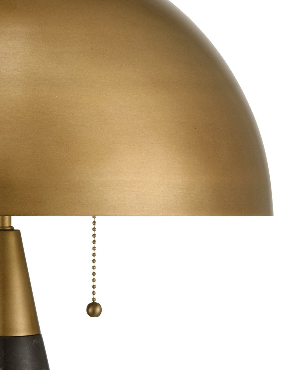 Lampe de bureau en marbre brun de 24 pouces avec abat-jour en dôme de laiton