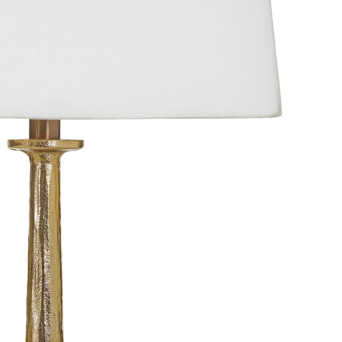 28-Inch Antique Brass Aluminum Table Lamp with Linen Shade