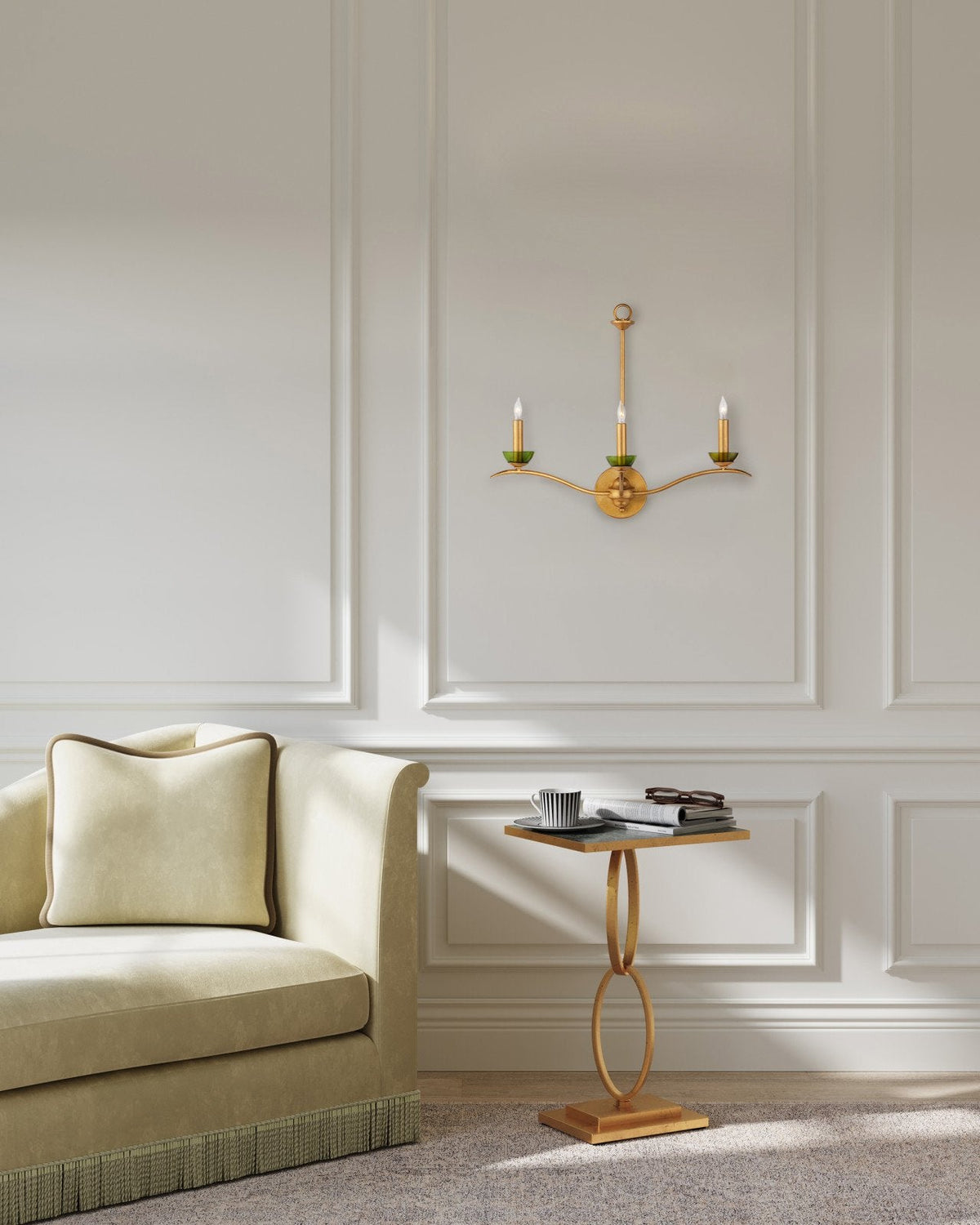 Flannery Gold Leaf Wall Sconce