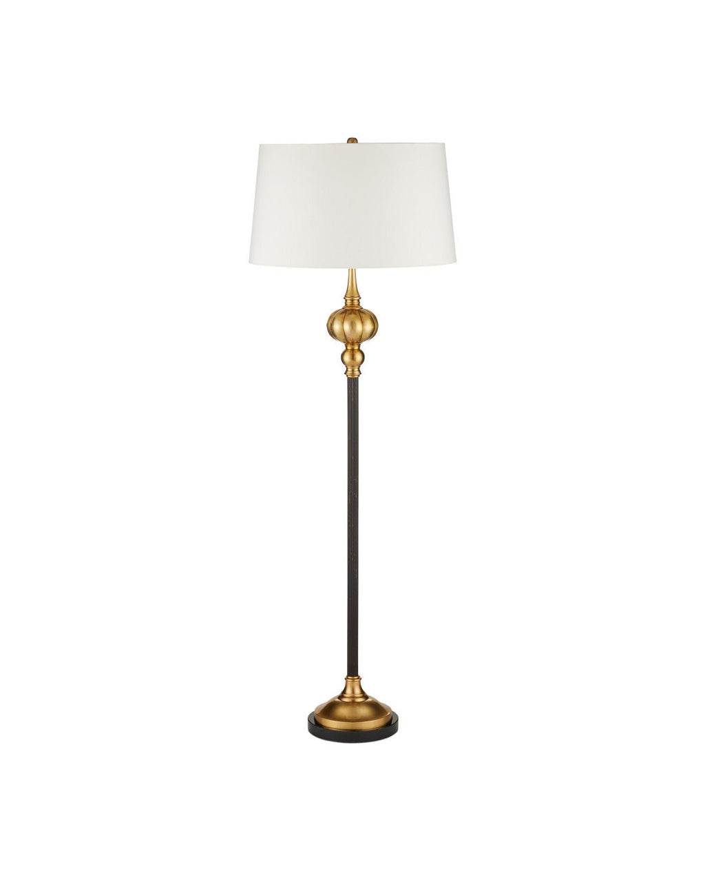 64.5-Zoll-Stehlampe aus Bronze und Messing mit schwarzem Granitsockel