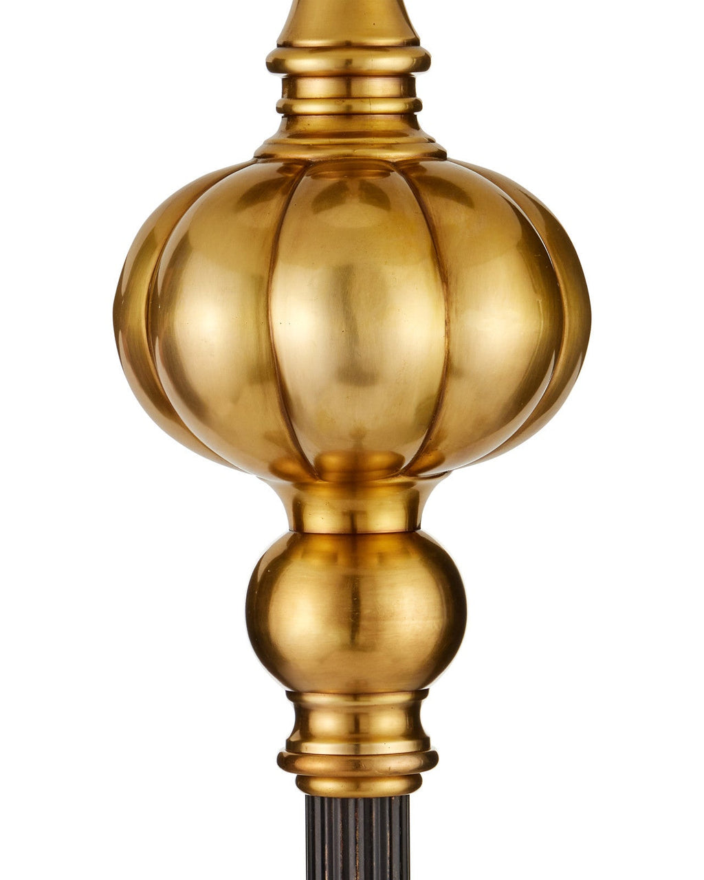 64.5-Zoll-Stehlampe aus Bronze und Messing mit schwarzem Granitsockel