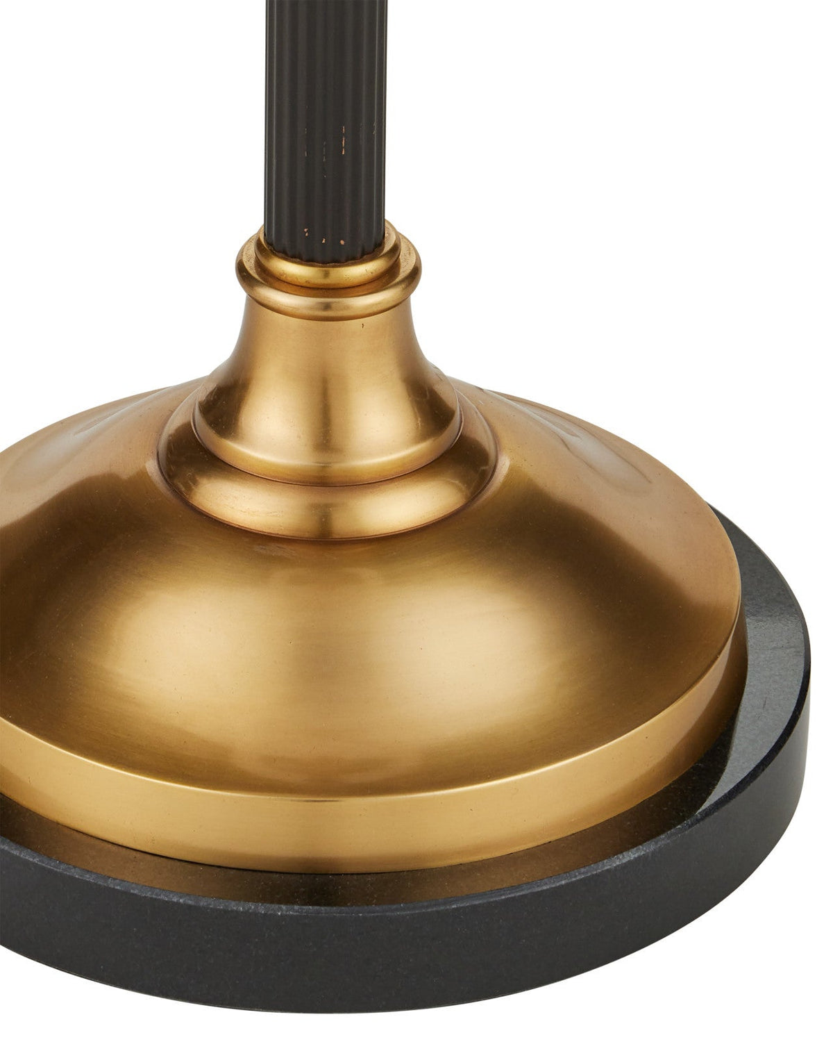 64.5-Inch Bronze and Brass Floor Lamp with Black Granite Base