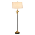 64.5-Zoll-Stehlampe aus Bronze und Messing mit schwarzem Granitsockel