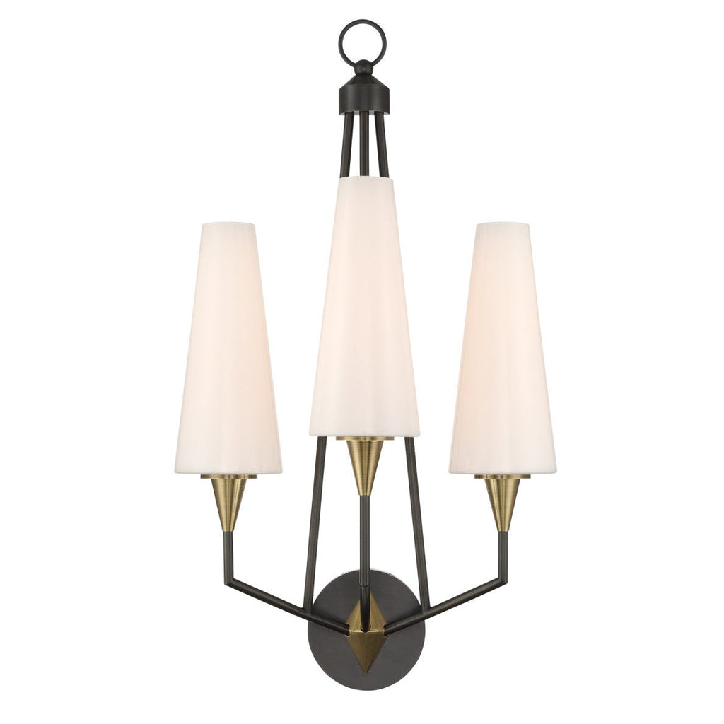 Applique murale LED de 33-Inch à 3 lumières, finition bronze et laiton