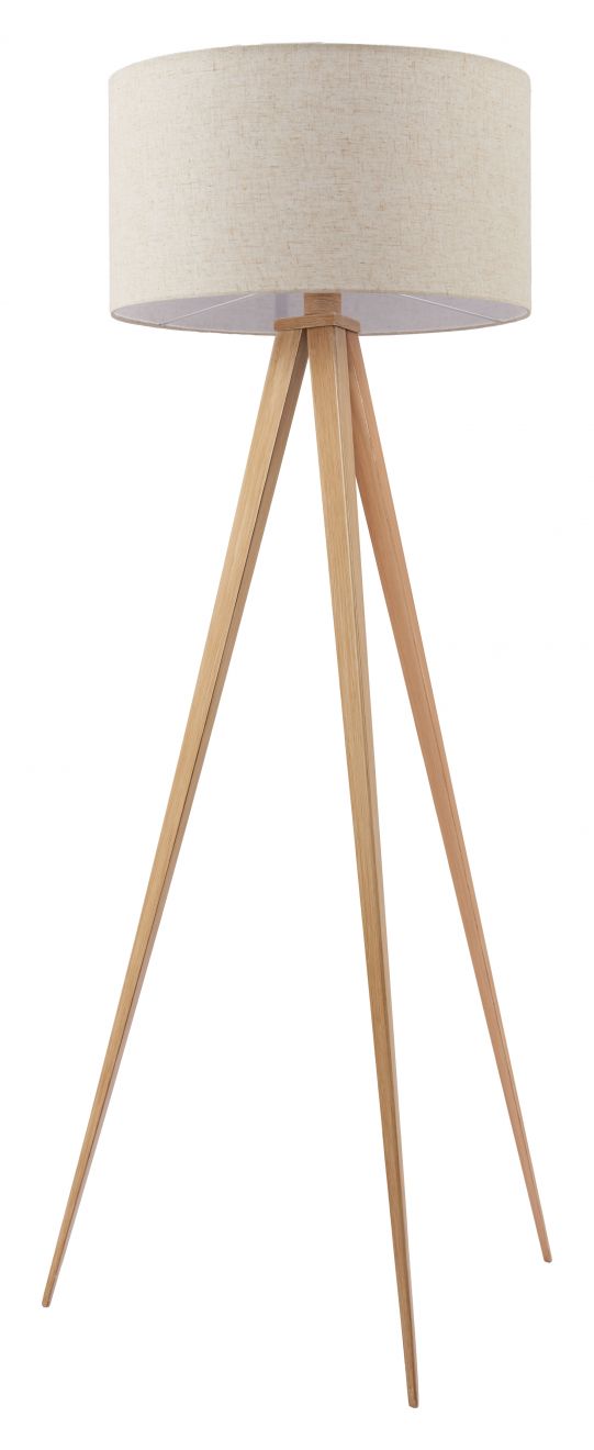 58.9-Inch Beige Floor Lamp with Powder-Coated Steel Frame