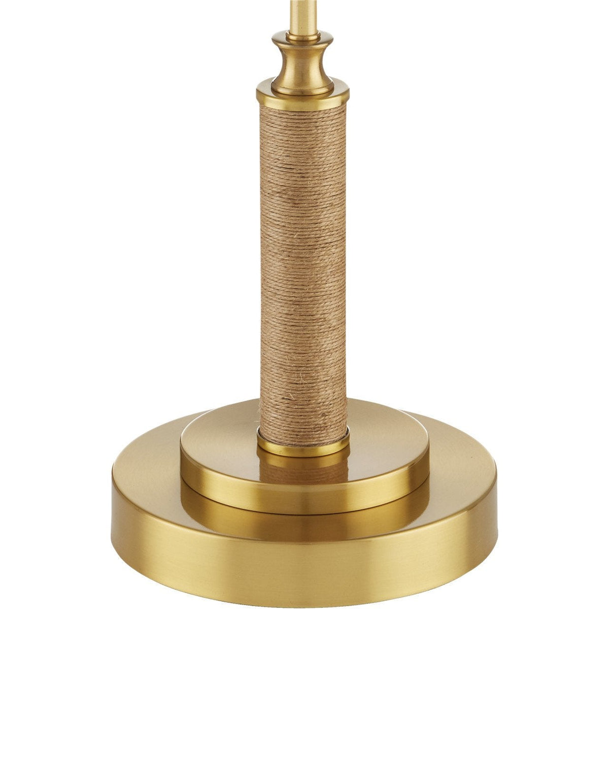 36.5-Inch Antique Brass-Finish Console Lamp with Jute Accent