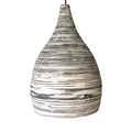 Lustre en bambou noir et blanc avec armature en fer