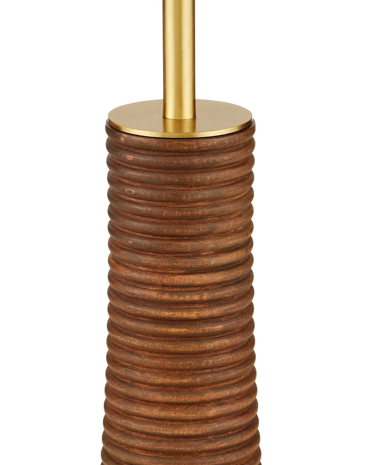 62.5-Inch Beechwood and Brushed Brass Floor Lamp