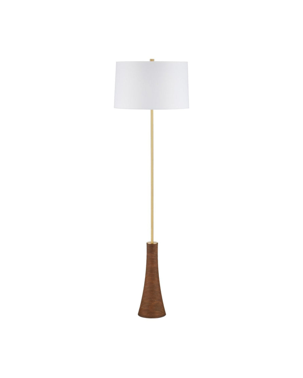 Lampadaire de 62.5 pouces en bois de hêtre et laiton brossé