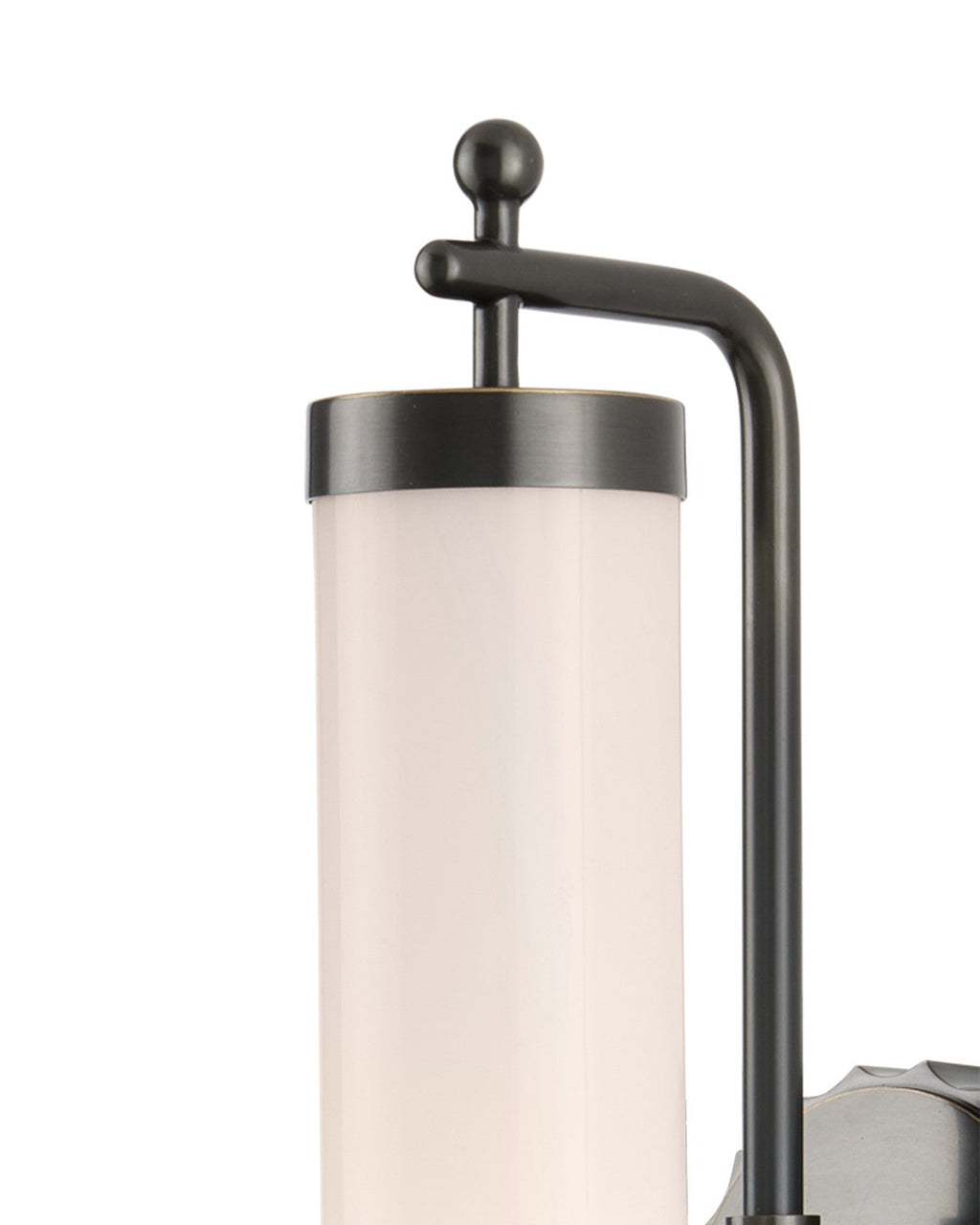 20-Inch Bronze-Finish Wall Sconce with Milk Glass Shade