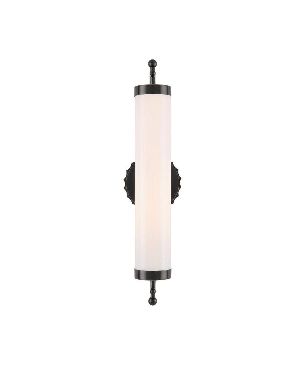 20-Inch Bronze-Finish Wall Sconce with Milk Glass Shade