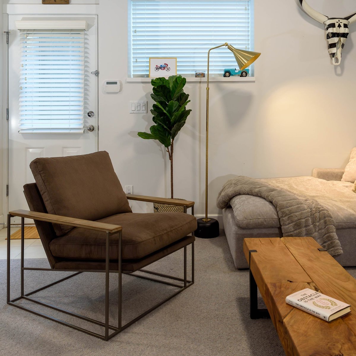 Adjustable Gold-Finish Iron Floor Lamp