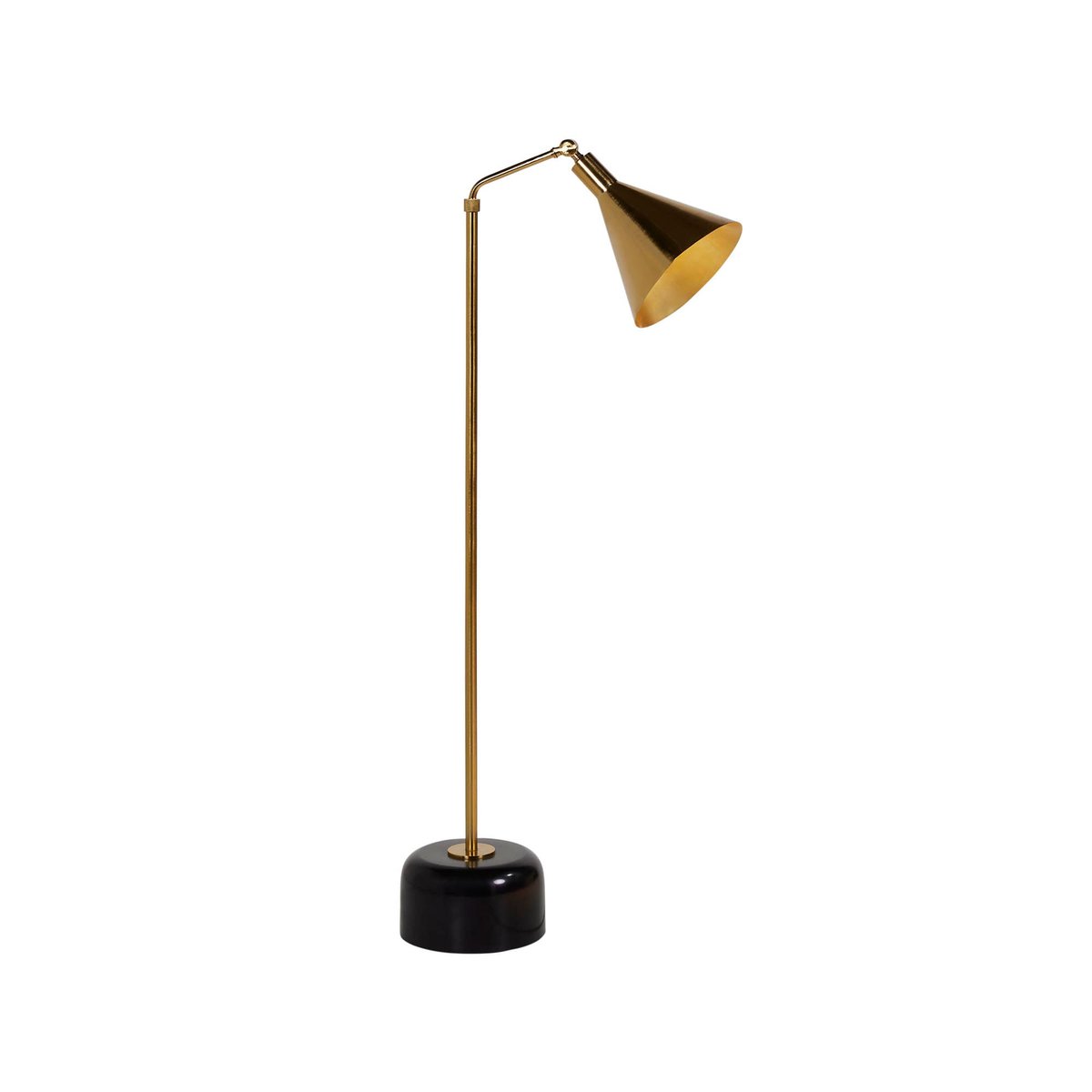Adjustable Gold-Finish Iron Floor Lamp