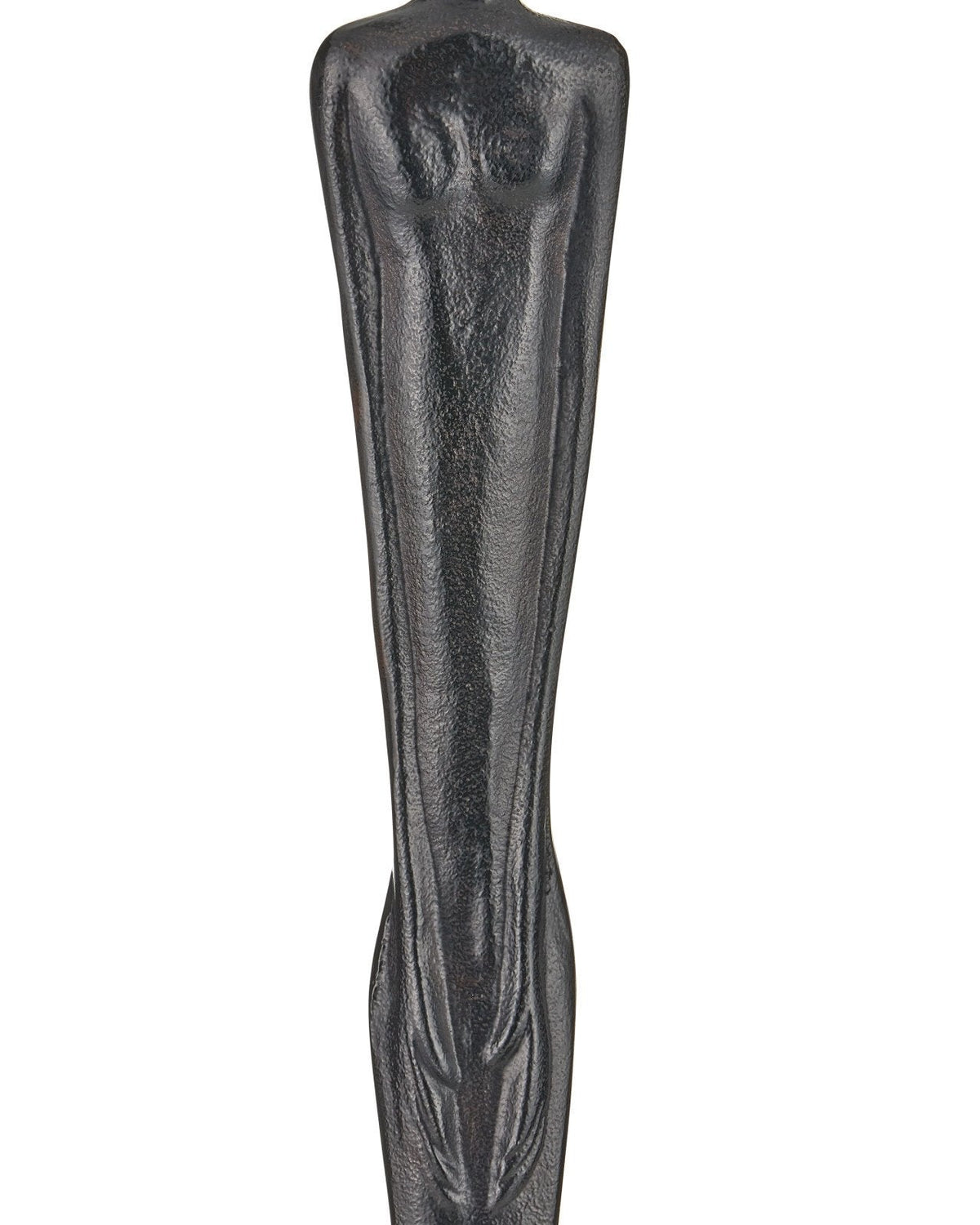 64-Inch Sculptural Black Cast Aluminum Floor Lamp