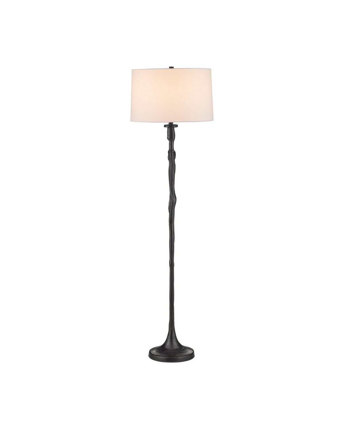 64-Zoll-Skulptur-Stehlampe aus schwarzem Aluminiumguss