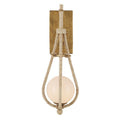 58,42 cm Wandlampe aus Abakaseil mit mattierter Glaskugel