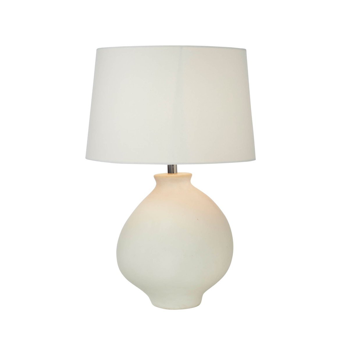 28.75-Inch White Ceramic Table Lamp with Linen Shade