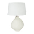 Lampe de table en céramique blanche de 28.75 pouces avec abat-jour en lin