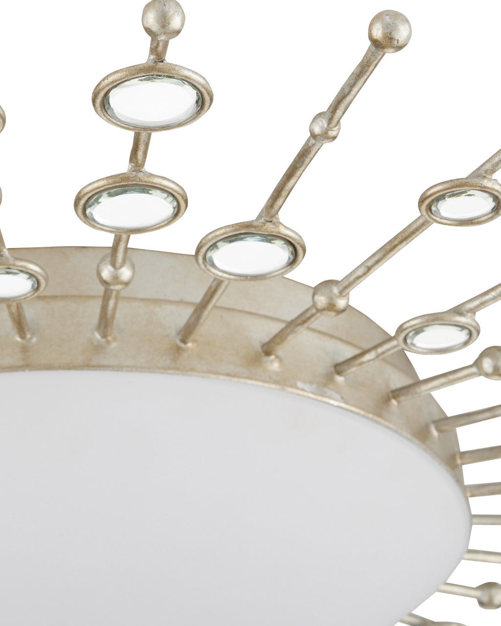 Przylegająca do sufitu lampa LED ze srebrnymi płatkami i matowym szkłem, 28 cali