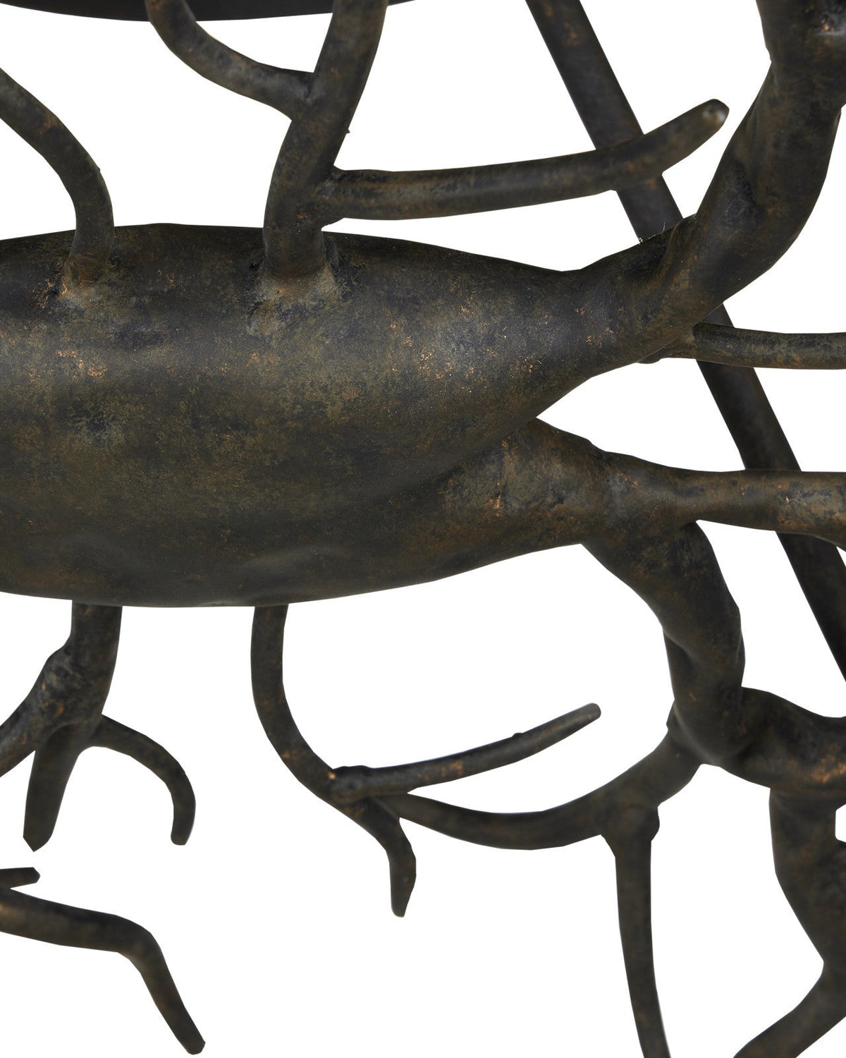 43-Inch Branch-Style Wrought Iron Semi-Flush Mount