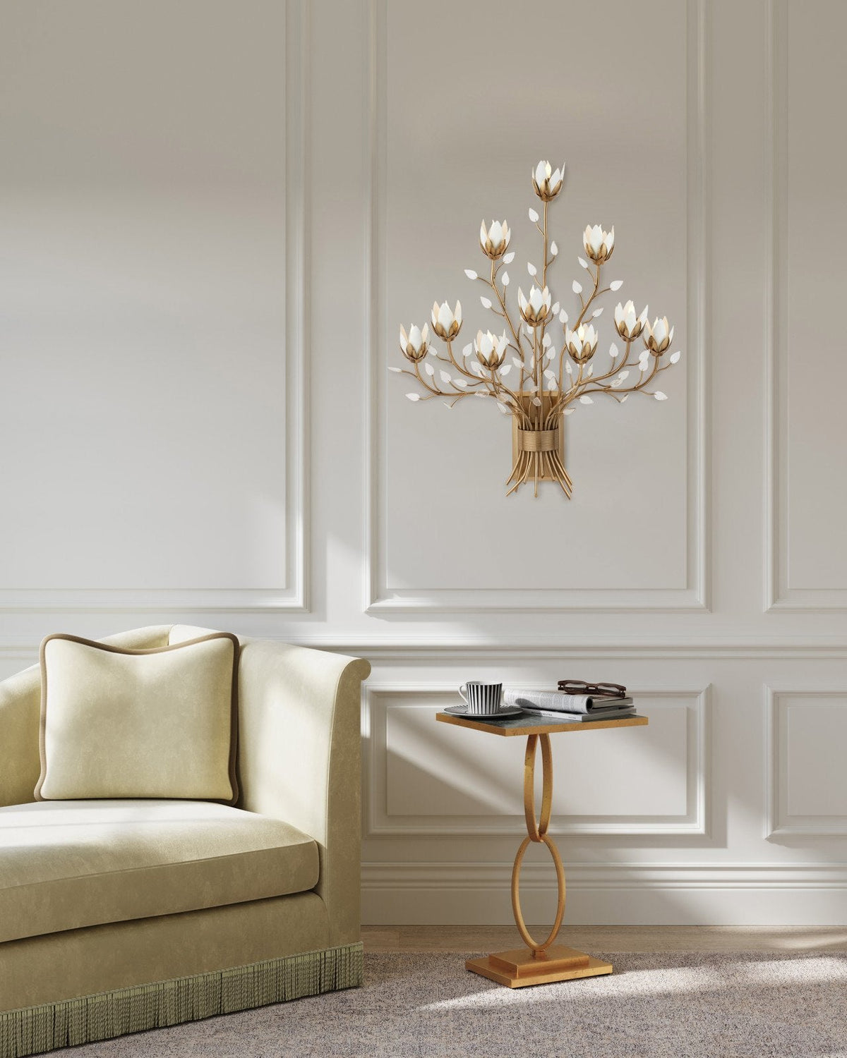 Star Magnolia Gold Wall Sconce