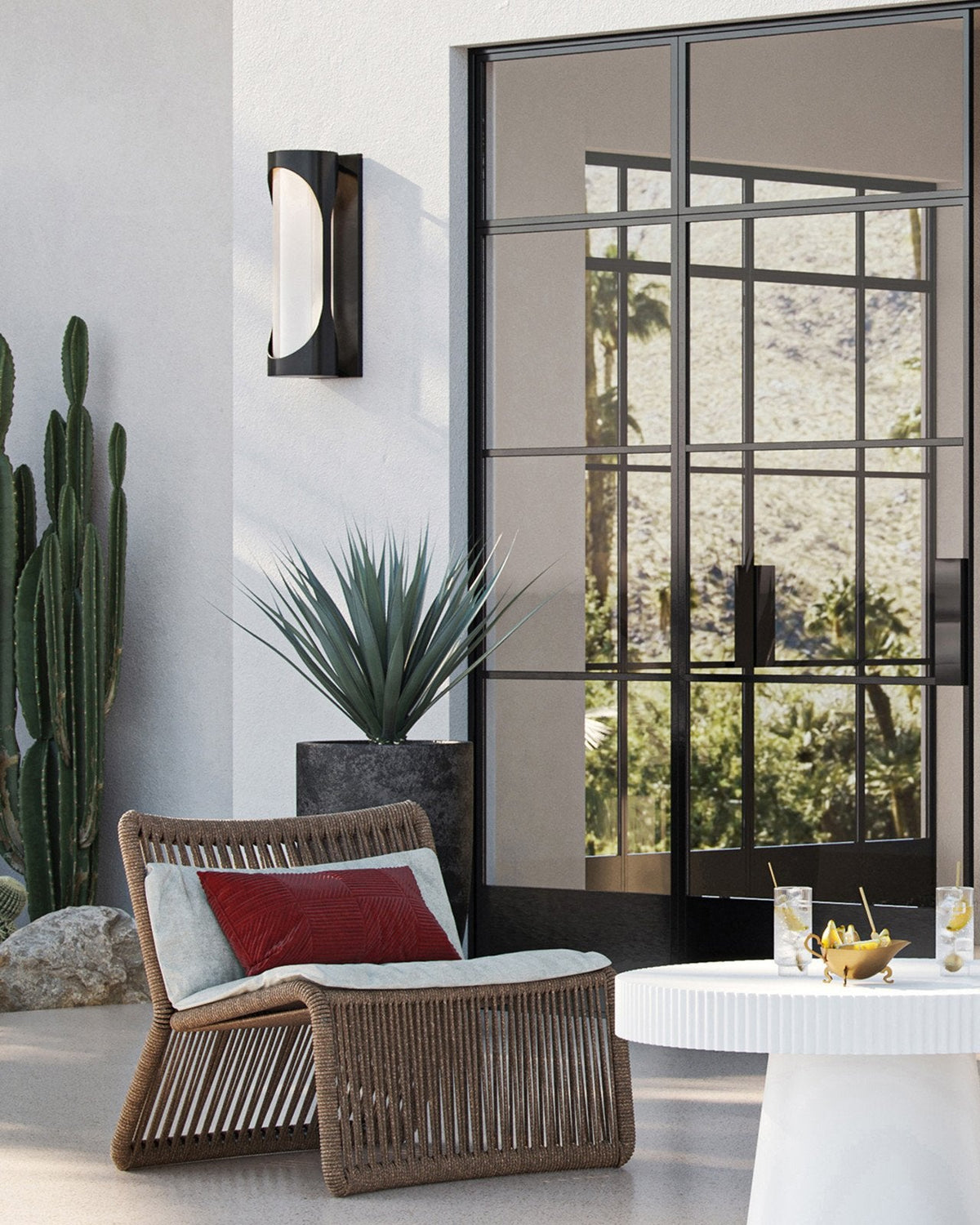 Swale 22 Metal Black Outdoor Wall Sconce