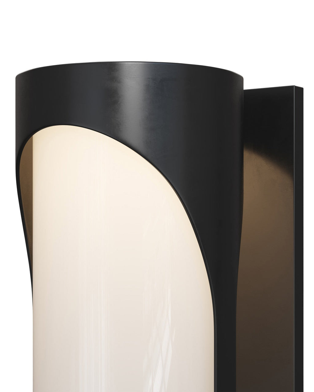Applique da esterno a LED in metallo nero da 22 pollici con vetro bianco