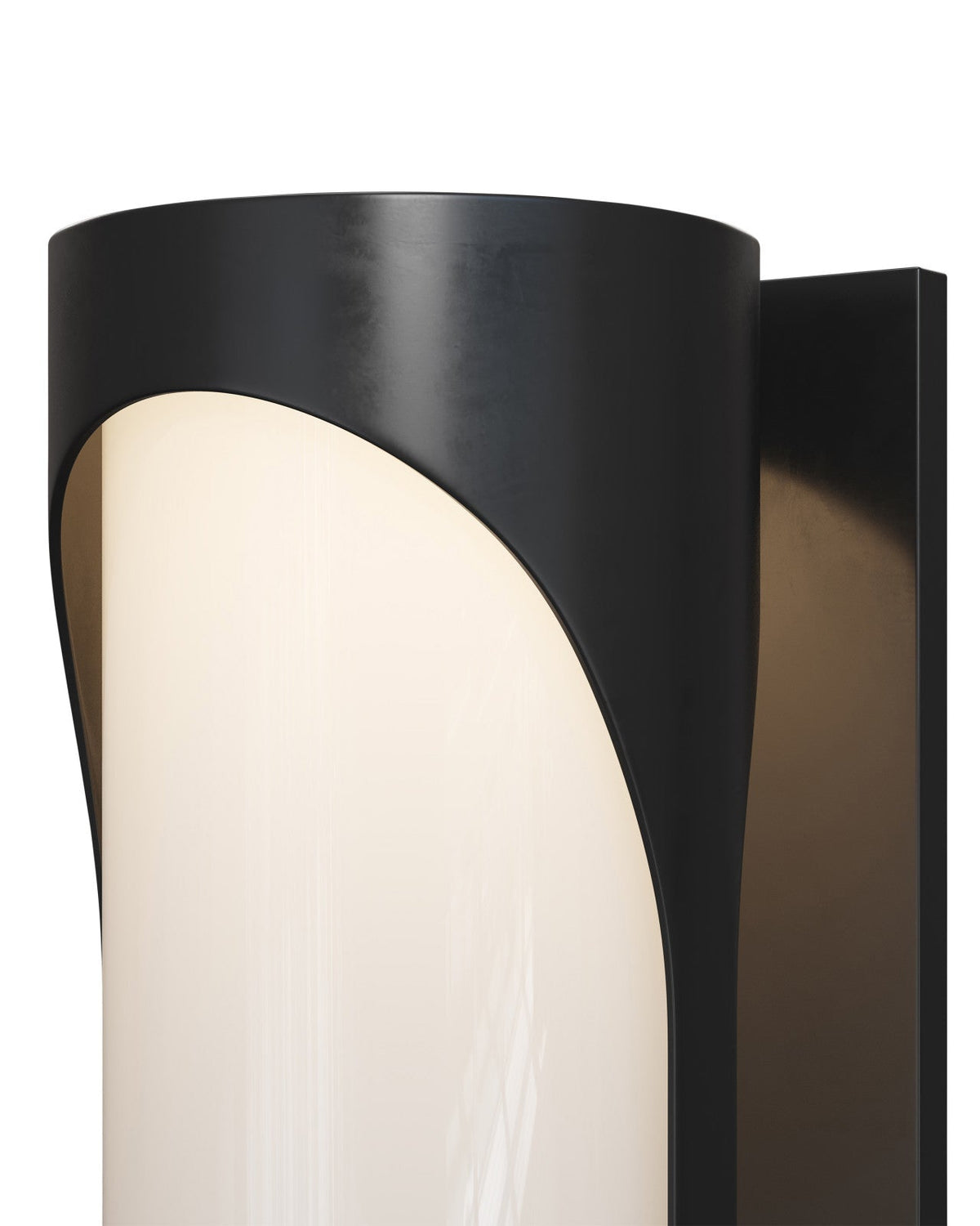 Applique da esterno a LED in metallo nero da 22 pollici con vetro bianco