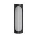 Applique da esterno a LED in metallo nero da 22 pollici con vetro bianco