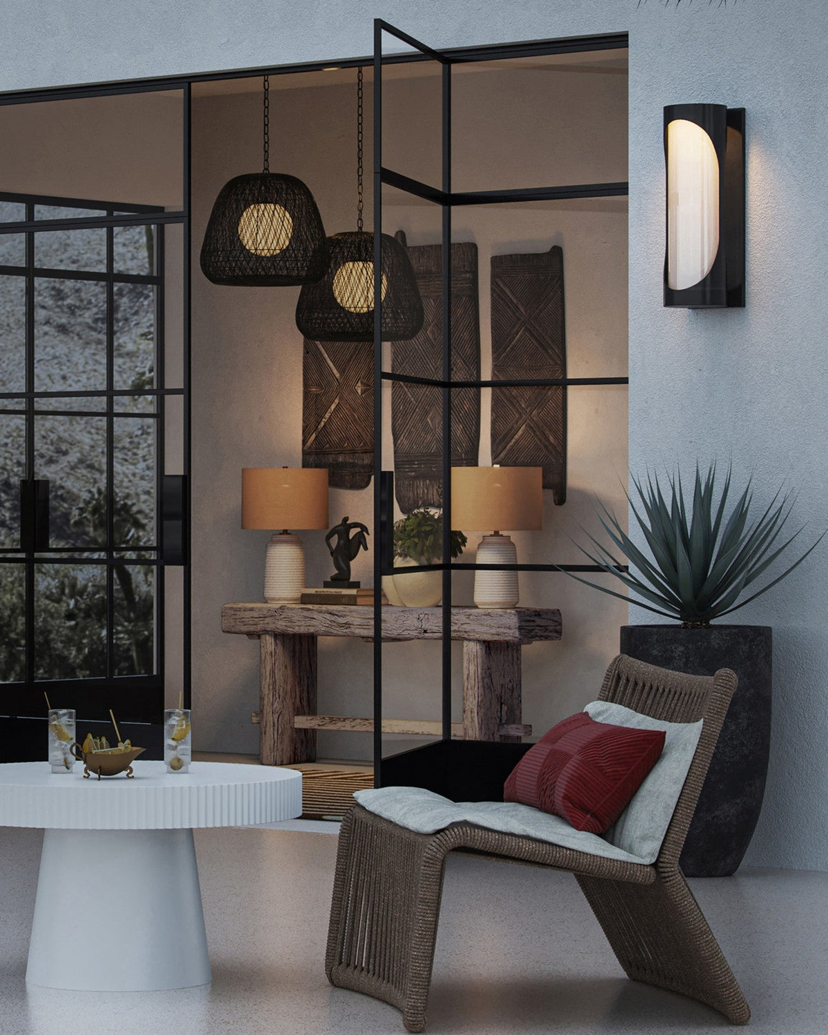 Swale 27 Metal Black Outdoor Wall Sconce