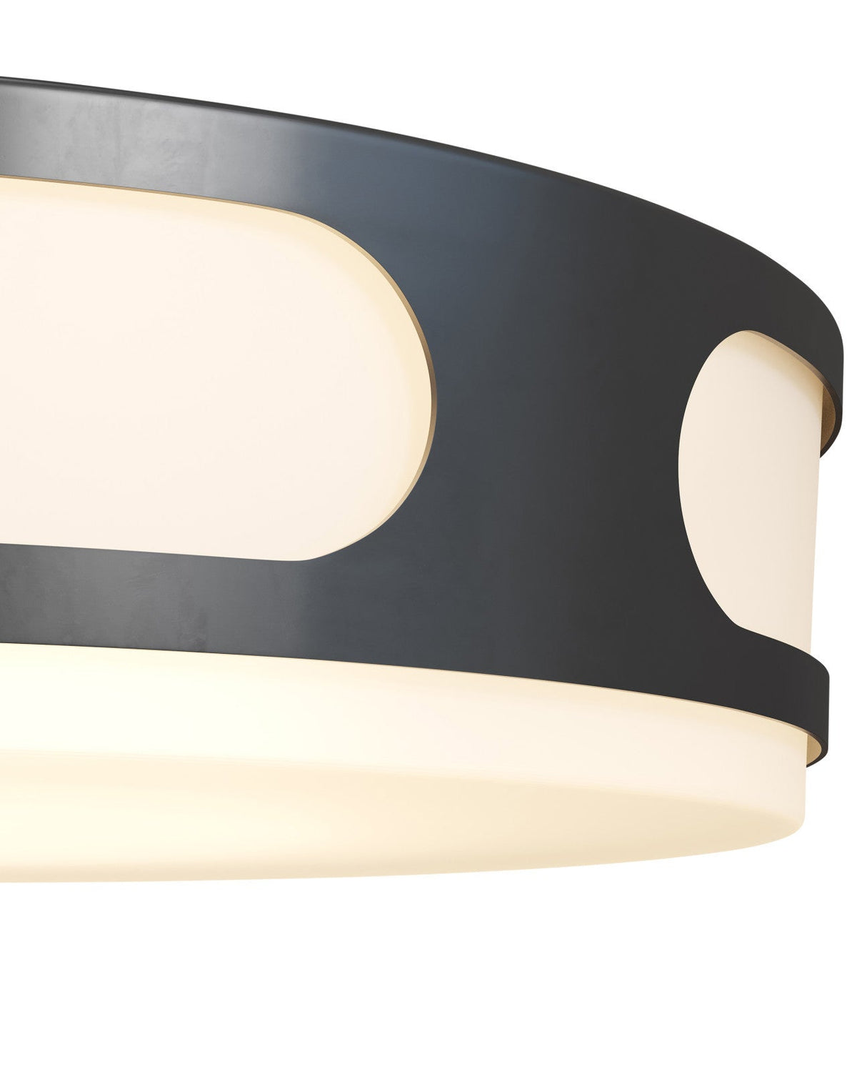 Plafonnier LED affleurant extérieur de 17.5 pouces en métal noir