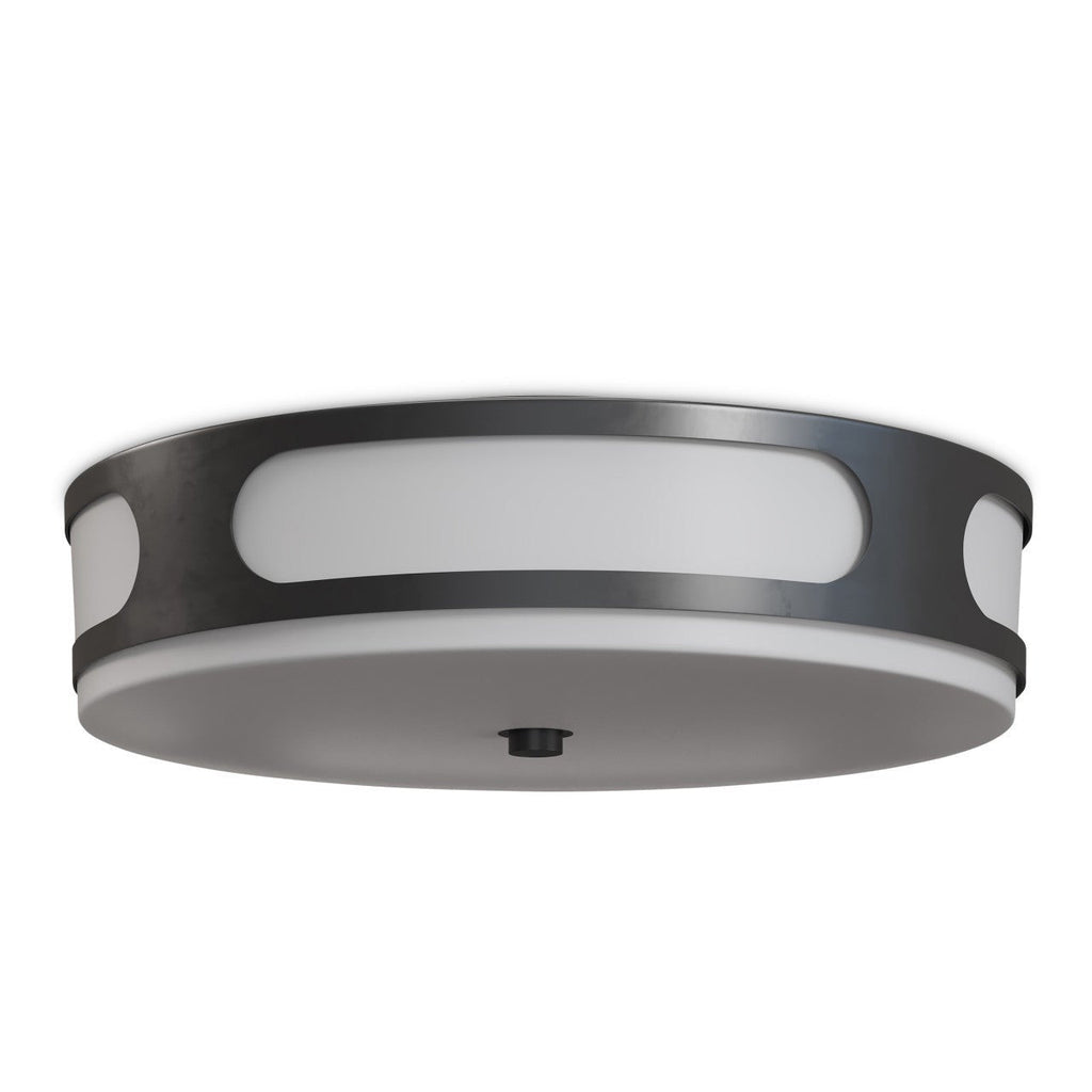 Plafonnier LED affleurant extérieur de 17.5 pouces en métal noir