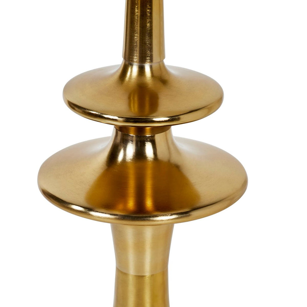 Lampadaire de 58.5 pouces en aluminium finition or avec abat-jour en lin