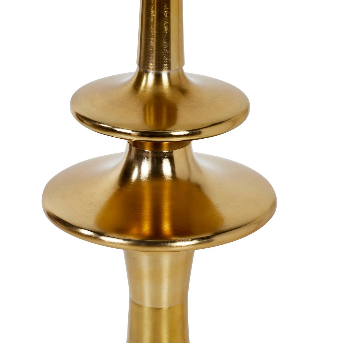 58.5-Inch Gold-Finish Aluminum Floor Lamp with Linen Shade